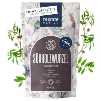 Abbildung von Süßholzwurzel Tee Monte Nativo (300g) Süssholzwurzel schonend getrocknet und geschnitten Süßholz reich an natürlicher Süße ohne Zusatzstoffe Licorice root (Glycyrrhiza glabra)