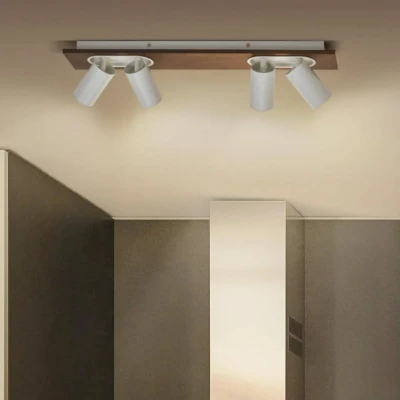 Abbildung von LEDVANCE DECOR SPOT MERCURY, 4 x 3,4W, 920lm, Holzoptik, weiß, Spotleuchte, verstellbare Köpfe, vielseitig anwendbar, Innenraumspot, austauschbare LED Lampen, warmweiße Lichtfarbe, GU10