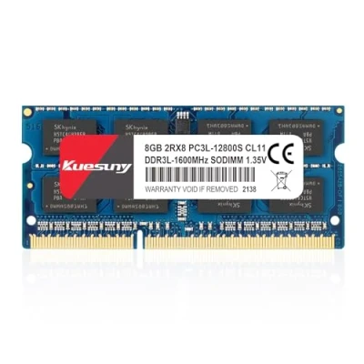 Abbildung von Kuesuny 8 GB DDR3L / DDR3 1600 MHz Sodimm RAM PC3L PC3 12800S 12800 1,35 V 1,5 CL11 204 Pin 2RX8 Dual Rank ohne Puffer Puffer, ideal für das Upgrade von Notebooks