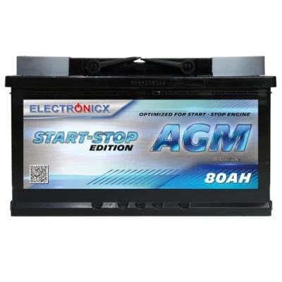 Abbildung von Autobatterie 80Ah AGM 12V Start Stop Starterbatterie Kfz Batterie Pkw Starterbatterien Battery 80 Ah Electronicx Batterien AGM.