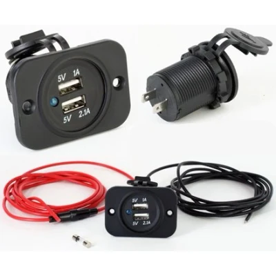 Abbildung von Doppel USB 5V Einbau Steckdose 12V/24V KFZ