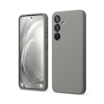Abbildung von elago Kompatibel mit Samsung Galaxy S25 Hülle, Flüssige Silikonhülle, Vollständige Schutzabdeckung, Stoßfest, Schlanke Handyhülle, Kratzfeste Weiche Mikrofaser Auskleidung, 6,2 Zoll (Mittelgrau)