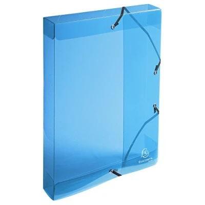 Abbildung von Exacompta 59610E 1 Abheftbox mit Crystal Gummibändern aus Polypropylen Rücken 4 cm Maße 25 x 33 für Dokumente im Format A4 zufällige Farbe wird montiert geliefert