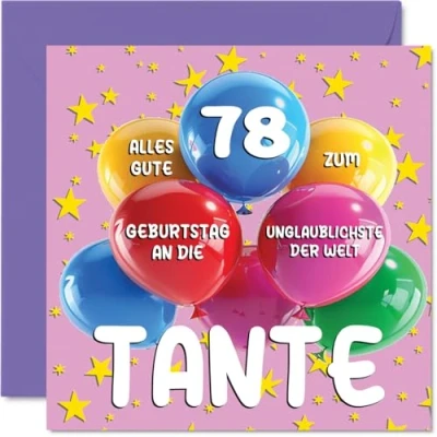 Abbildung von Stuff4 78. Geburtstagskarte Tante Unglaublichsten der Welt Geburtstagskarten für 78 Jahre von Nichte Neffe, 145mm Geburtstag Glückwunschkarten
