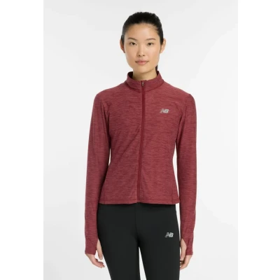 Abbildung von New Balance Space DYE FULL Trainingsjacke, Damen, Größe: XL, Monarch burgundy heather