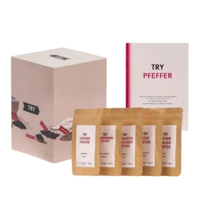 Abbildung von Geschenkset Pfeffer mit 5 Gourmet Pfeffersorten (45g) die Gewürz Geschenkidee