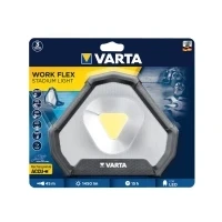 Abbildung von VARTA Baustrahler LED, wiederaufladbar, Arbeitsleuchte, Work Flex Stadium Light mit aufladbarem Li Ion Akku, Werkstattlampe inkl. Micro USB Ladekabel, spritzwasser und staubgeschützt