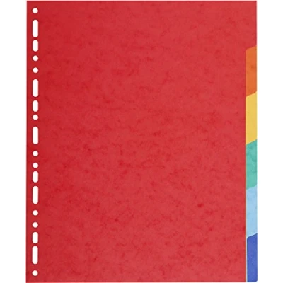 Abbildung von Exacompta 2106E Karton Register Manila in Überbreite für DIN A4 MAXI aus Recyclingkarton 6 teilig volle Höhe 24 x 29,7 cm vollfarbig Farben zur Ablage von Prospekthüllen Blauer Engel