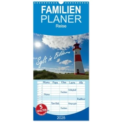 Abbildung von Familienplaner 2025 Sylt in Bildern mit 5 Spalten (Wandkalender, 21 cm x 45 cm), CALVENDO