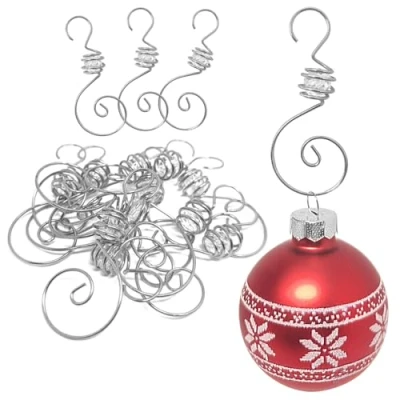 Abbildung von com four® 12x Kugelaufhänger für Weihnachtsbaumschmuck Aufhänger Christbaumkugeln Perfekt Weihnachtskugeln
