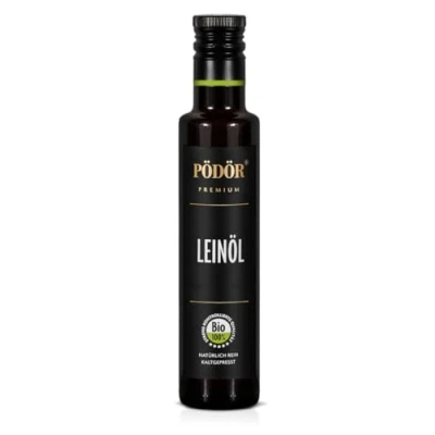 Abbildung von PÖDÖR Bio Leinöl kaltgepresst naturbelassen ungefiltert (250 ml)