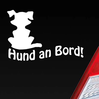Abbildung von Hellweg Druckerei Hund an Bord Dog Tier Tuning Auto Aufkleber Sticker Heckscheibenaufkleber