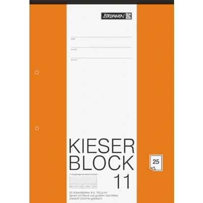 Abbildung von BRUNNEN Schulheft Zeichenblock Kieserblock 11 Lineatur kariert A4 25 Blatt ge