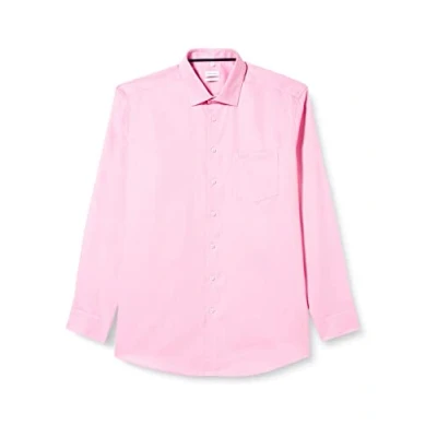Abbildung von Seidensticker Men&#039;s Regular Fit Langarm Hemd Shirt, Pink, 42