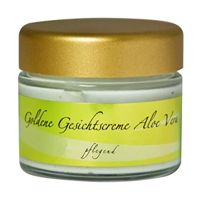 Abbildung von chi enterprise Goldene Gesichtscreme mit Aloe Vera I Feuchtigkeitsspendende Tagescreme natürlichen Inhaltsstoffen &amp; Blattgold Hautpflege für weiche geschmeidige Haut 50 ml