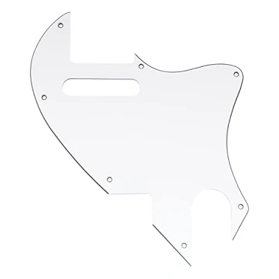 Abbildung von Musiclily Pro 7 Löcher Gitarren Schlagbrett Pickguard für Fender F Hole Hybrid Tele Style E Gitarre, 3 lagig Weiß