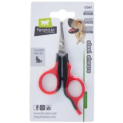 Abbildung von Ferplast Trimmerschere Auge/Ohr Hundepflegeschere 14.2x6.9x8 cm Ro...