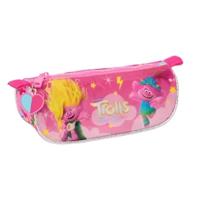 Abbildung von Safta Trolls 3 Federmäppchen, dreieckig, für Kinder, ideal Kinder im Schulalter, bequem und vielseitig, Qualität Widerstandsfähigkeit, 20 x 8 8,5 cm, Rosa, Estándar, Lässig