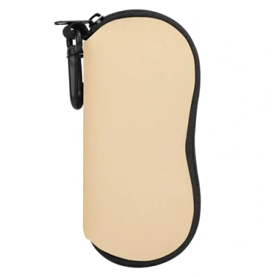 Abbildung von MoKo Brillenetui [Ultra Lightweight] Neopren Reißverschluss Sonnenbrille Tasche mit Gürtelclip für Brillen, Rahmen, Tragbare Case Schlüssel, Bleistifte, Karten, Hautfarbe