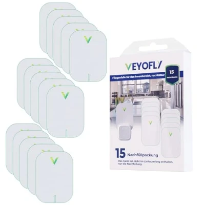 Abbildung von VEYOFLY Nachfüllungen für Fluginsektenfalle, Insektenfänger, Innenfliegenfalle, Sichereres Zuhause, Fruchtfliegenfallen, Gnatenschutz, Insektenvernichter, Mückenvernichter ((Packung mit 15)