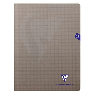 Abbildung von Clairefontaine 363312C Packung mit 10 Heften Mimesys DIN A4+, 24x32cm, 24 Blatt kariert, 90g, Einband PP, Grau, 1 Pack
