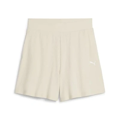 Abbildung von PUMA Damen ESS Elevated High Rise Rib Shorts 5&quot; Gestrickte Shorts, Alpine Snow, XL