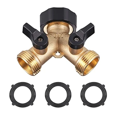 Abbildung von Zocipro 2 Wege Verteiler Wasser 3/4 Zoll, Y Wasseranschluss Anschluss von Geräten mit separatem Schalter für den Einsatz auf Waschmaschine, Küche, Garten, Rasen Wasserhähne