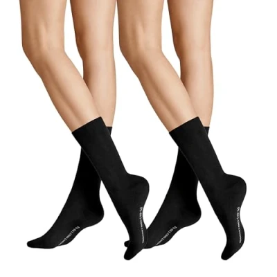 Abbildung von Hudson Damen Only 2 Pack druckfreier Bund Socken, 100 DEN, Black 0005, 39/42 (2er Pack)