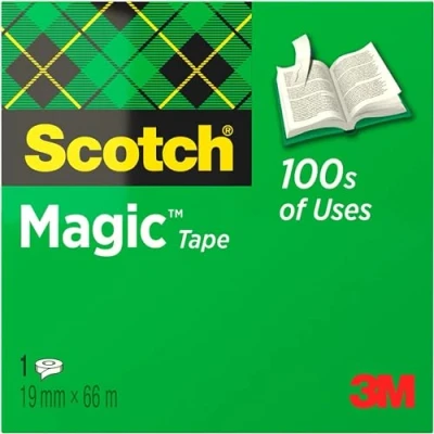 Abbildung von Scotch Magic Tape 1 Rolle, 19 mm x 66 m Unsichtbares Klebeband für allgemeine Zwecke zur Reparatur, Etikettierung und Versiegelung von Dokumenten