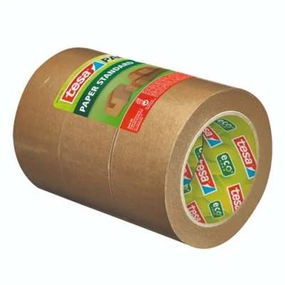 Abbildung von tesa Klebeband (Packung, 3 St., x tesapack Paper Standard ecoLogo Packband) Paketklebeband einfaches Verpacken &amp; Verschließen braun