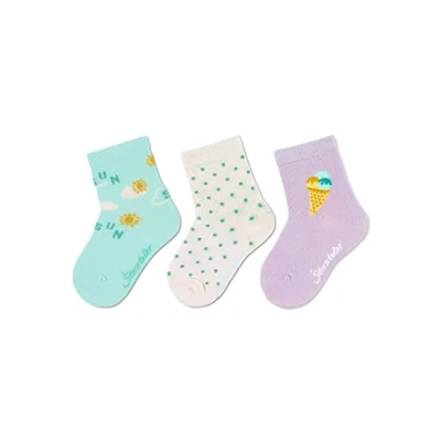 Abbildung von Sterntaler Baby Mädchen Socken Söckchen 3er Pack Katze Baby, Babysöckchen, Babysocken aus Baumwolle hellgrün, 18