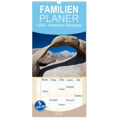 Abbildung von Familienplaner 2025 USA American Beautys mit 5 Spalten (Wandkalender, 21 cm x 45 cm), CALVENDO
