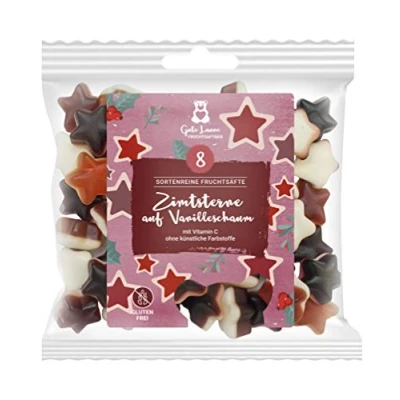 Abbildung von naschlabor x Gute Laune Fruchtsaftbär Weihnachten sortenreine Fruchtsäfte Ohne künstliche Farbstoffe und Geschmacksverstärker Gluten Laktosefrei (Zimtsterne auf Vanilleschaum)