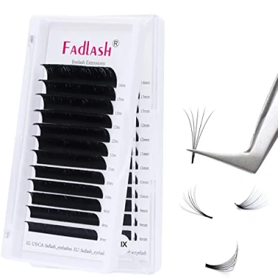Abbildung von Volumen Wimpern 0.07 Stärke C Curl 8 14mm Selbstfächernde Easy Fan Lashes Volumentechnik Wimpernverlängerung Extensions(0.07mm mix8 14)