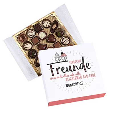 Abbildung von Herz &amp; Heim® Lindt Geschenk Pralinen für beste Freunde in persönlicher Banderole mit Wunschtext