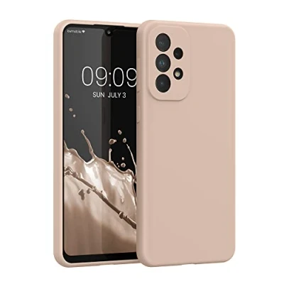 Abbildung von kwmobile Hülle kompatibel mit Samsung Galaxy A33 5G Silikon Handy Case Handyhülle weiche Oberfläche kabelloses Laden Coconut Swirl