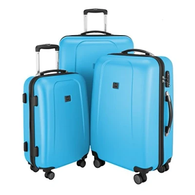 Abbildung von HAUPTSTADTKOFFER Wedding 3er Koffer Set Trolley Rollkoffer Reisekoffer, TSA, Doppelrollen, (S, M &amp; L), Cyanblau
