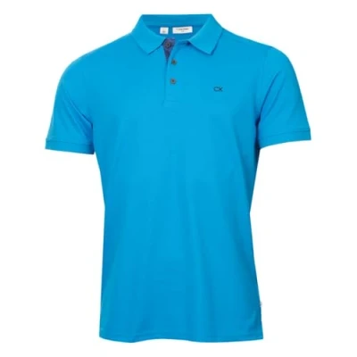 Abbildung von Calvin Klein Herren Campus 3 Knopf Kragen Polo Hemd Blaue Tarnung XXXXL