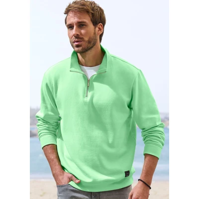 Abbildung von John Devin Sweatshirt, Langarm, Pullover mit Reißverschluss am Stehkragen