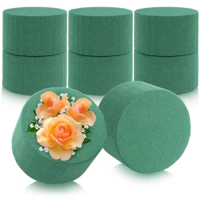 Abbildung von com four® 8X Steckmasse für Blumengestecke in Zylinderform Steckschaum Frischblumen Steckschwamm zum Basteln Hochzeit, Ostern und Geburtstag (08 Stück Zylinder)