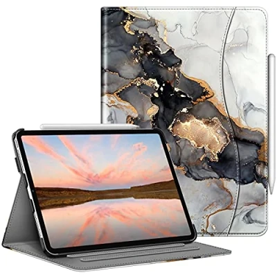 Abbildung von FINTIE Schutzhülle kompatibel mit iPad Pro 11 Zoll (2022/2021/2020/2018, 4. / 3. 2. 1. Generation) Multi Winkel Folio Hülle Stifthalter und Tasche, automatische Wake/Sleep Funktion, wolkiger