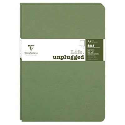 Abbildung von Clairefontaine 733083C Age Bag DUO Set aus 2 Notizheften 21x29,7cm , geheftet, 48 Blatt 90g, blanko Grün, 1