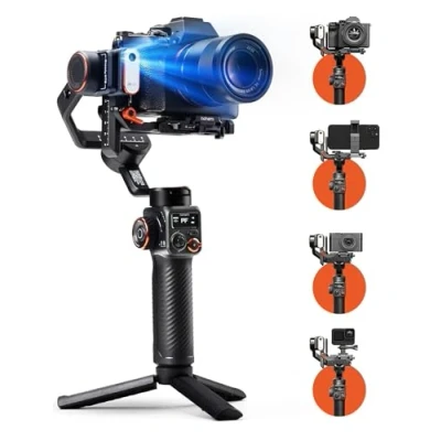 Abbildung von Hohem iSteady MT2 Kit, Gimbal Kamera, 3 Achsen Stabilizer für Kamera Spiegellose Action Cam Smartphone GoPro Nikon Sony Panasonic Canon Fujifilm, AI Achsensperren, 1.2kg Zuladung, 653g