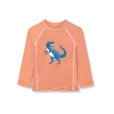 Abbildung von Playshoes Unisex Kinder UV Schutz Bade Shirt Schwimmshirt Badebekleidung, Dino Ocker Langarm, 134/140