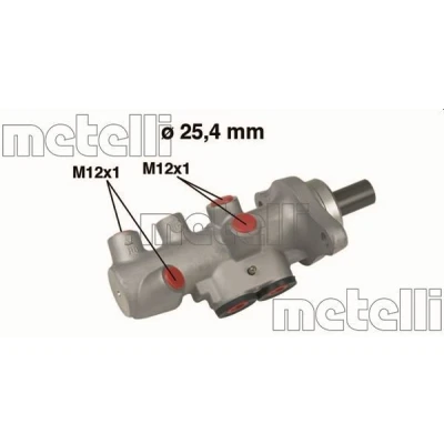 Abbildung von METELLI 05 0607 Hauptbremszylinder 25,40 Aluminium VOLKSWAGEN: Sharan I, SEAT: Alhambra I