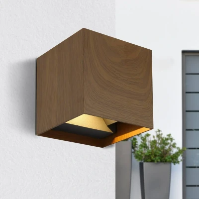 Abbildung von Lighting VERONIKA Außenleuchte Aluminium Druckguss holzoptik dunkel, LED