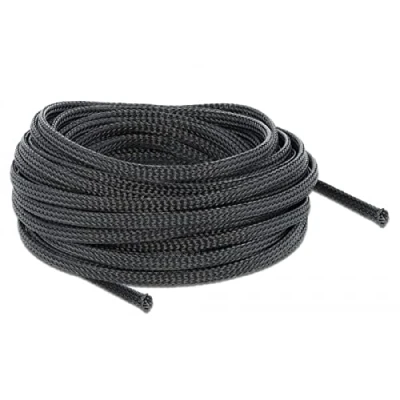 Abbildung von Delock Geflechtschlauch dehnbar 10 m x 6 mm schwarz