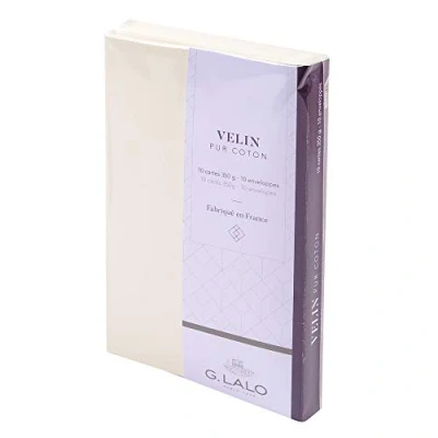 Abbildung von G.Lalo Lalo 29300L Doppelkarten Set Vélin de France (50% Hadern mit 10 Karten Vergé Papier 350 g, 107 x 152 mm, Umschläge, 114 162 elfenbein, 1 Pack)