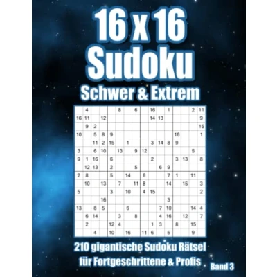 Abbildung von Sudoku Rätselheft für Erwachsene: 16x16 Rätsel in Schwer &amp; Extrem Profis