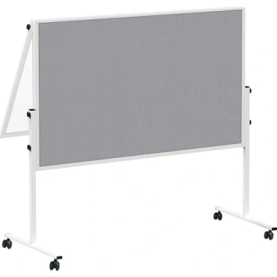 Abbildung von MAUL Moderationstafel MAULsolid 150x120 cm Klappbares Whiteboard mit beidseitiger Nutzung Zwei Teile: Magnetboard und Pinnwand aus Filz Tafel für Büro, Schule, Universität Weiß/Grau